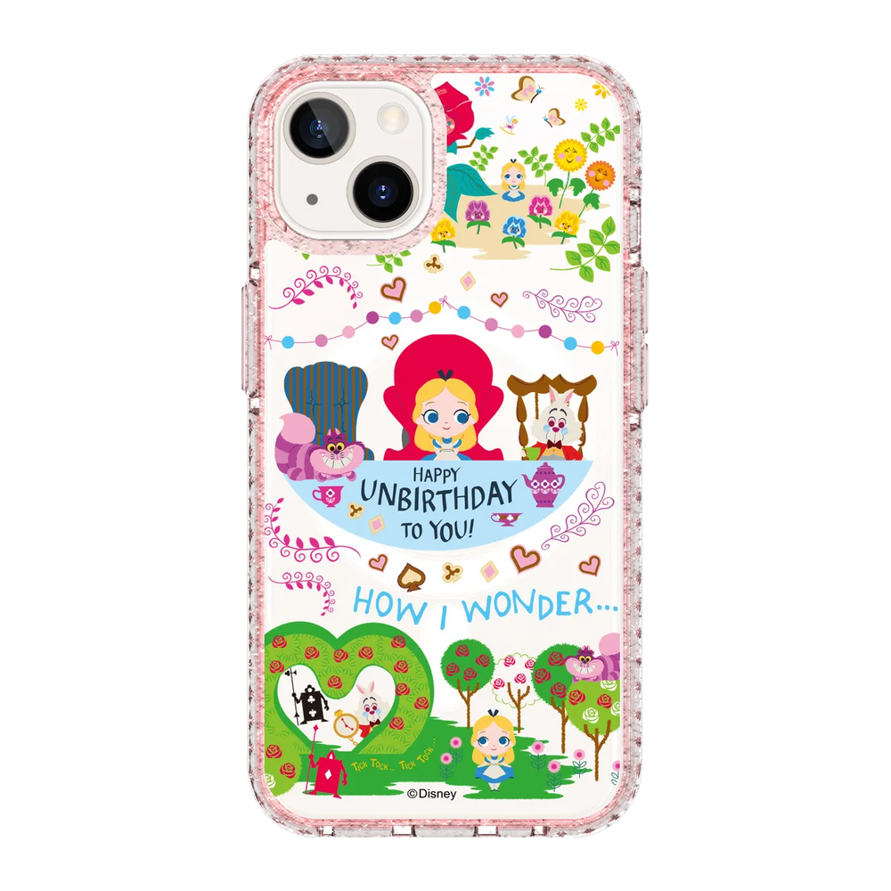 4973-iphone-13-golden-case-magsafe-compatible-pink-glitter