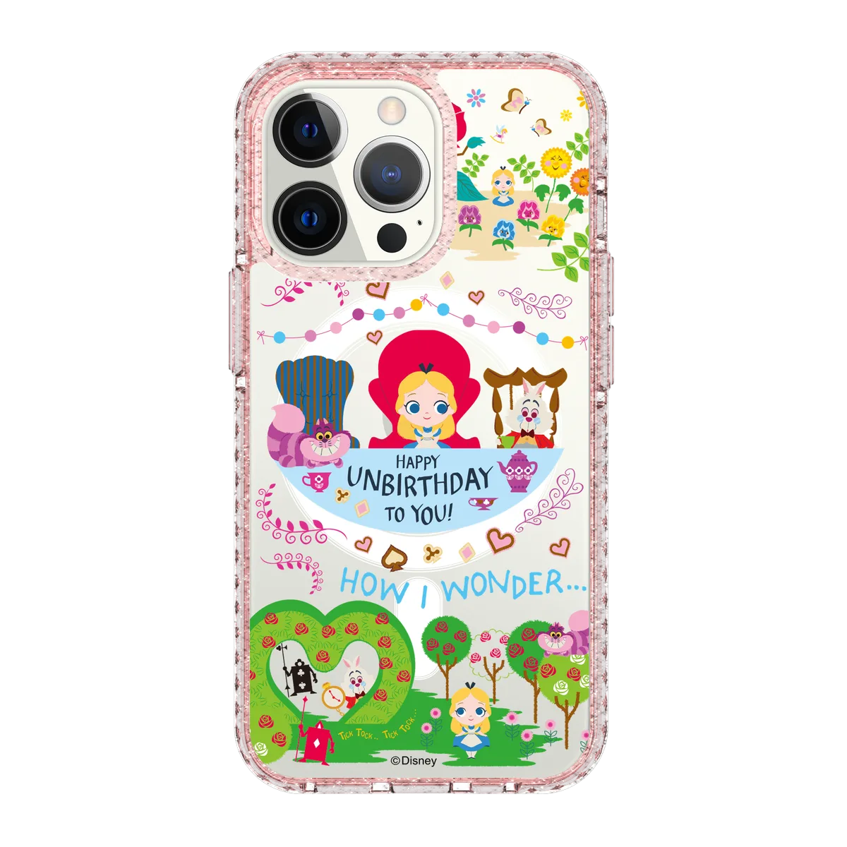 4973-iphone-13-pro-golden-case-magsafe-compatible-pink-glitter