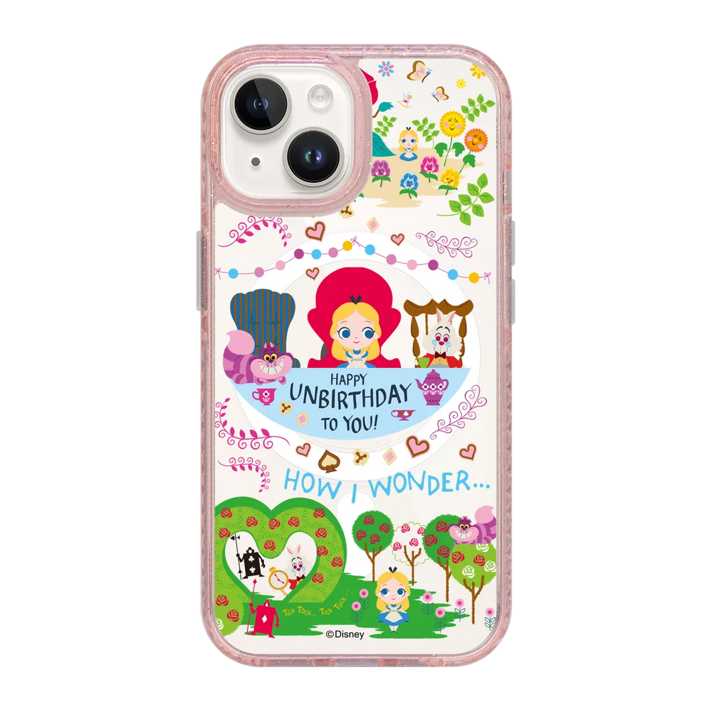 4973-iphone-15-golden-case-magsafe-compatible-pink-glitter