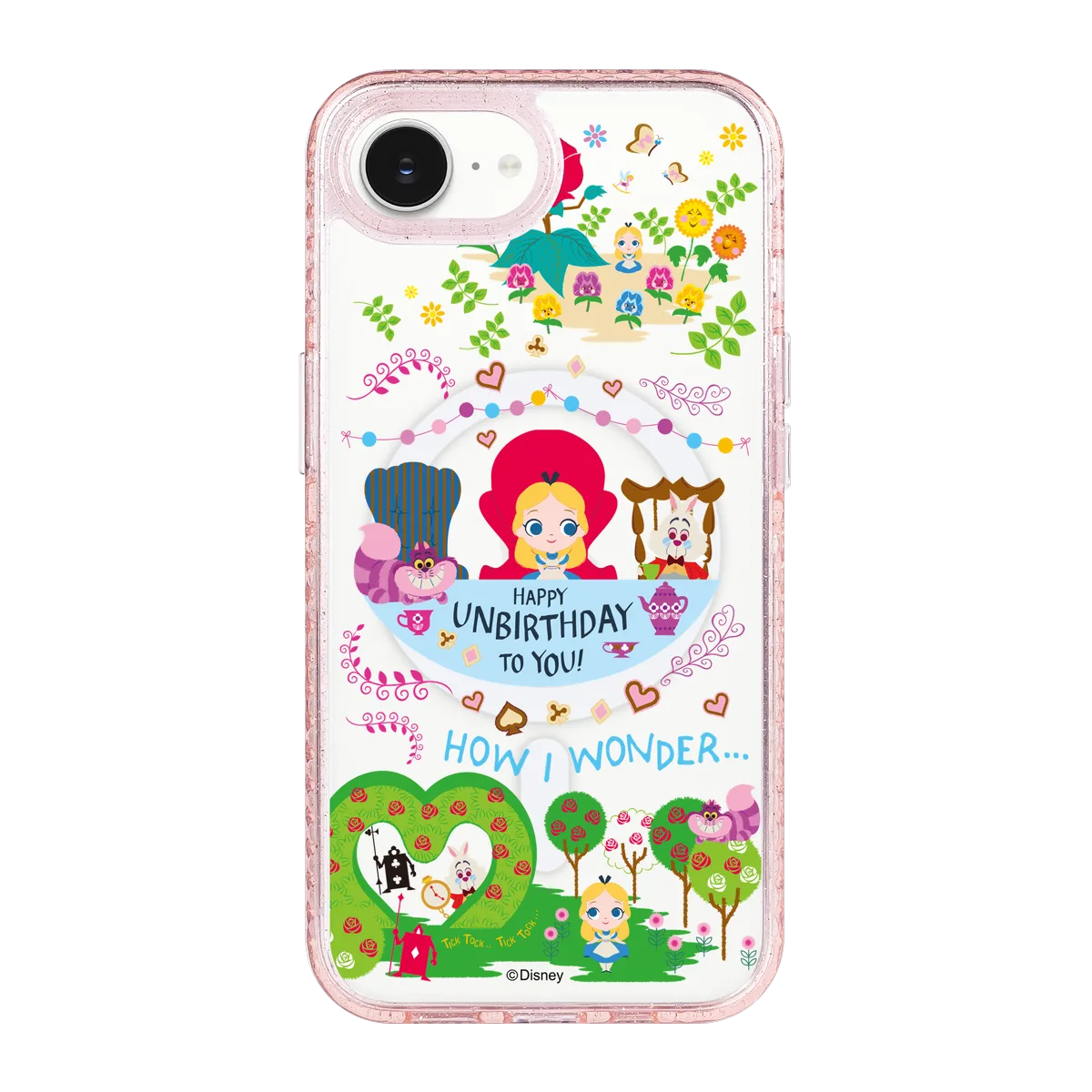 4973-iphone-16-e-golden-case-magsafe-compatible-pink-glitter