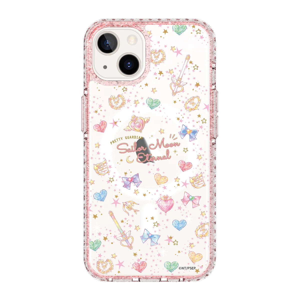 5326-iphone-13-golden-case-magsafe-compatible-pink-glitter