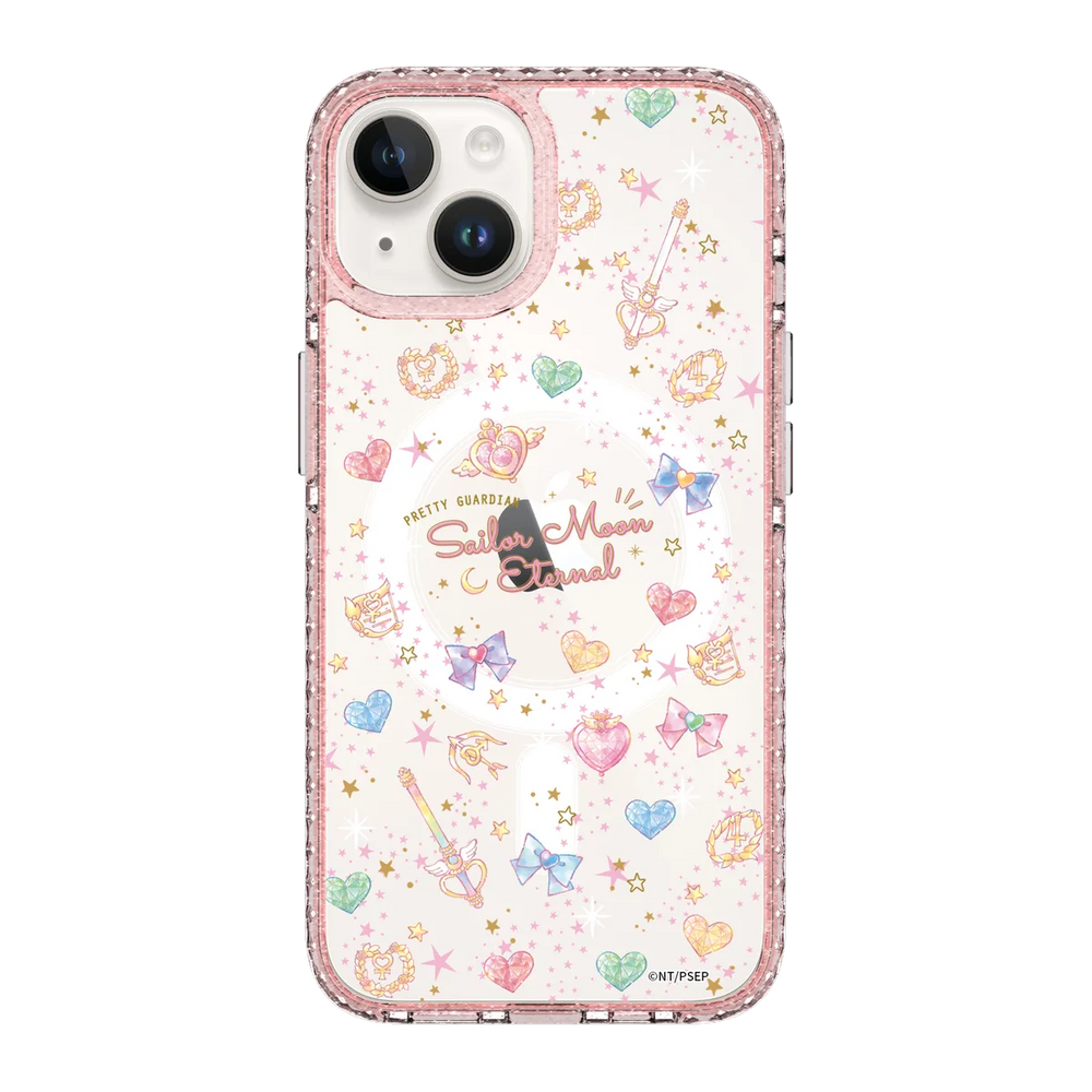 5326-iphone-14-golden-case-magsafe-compatible-pink-glitter