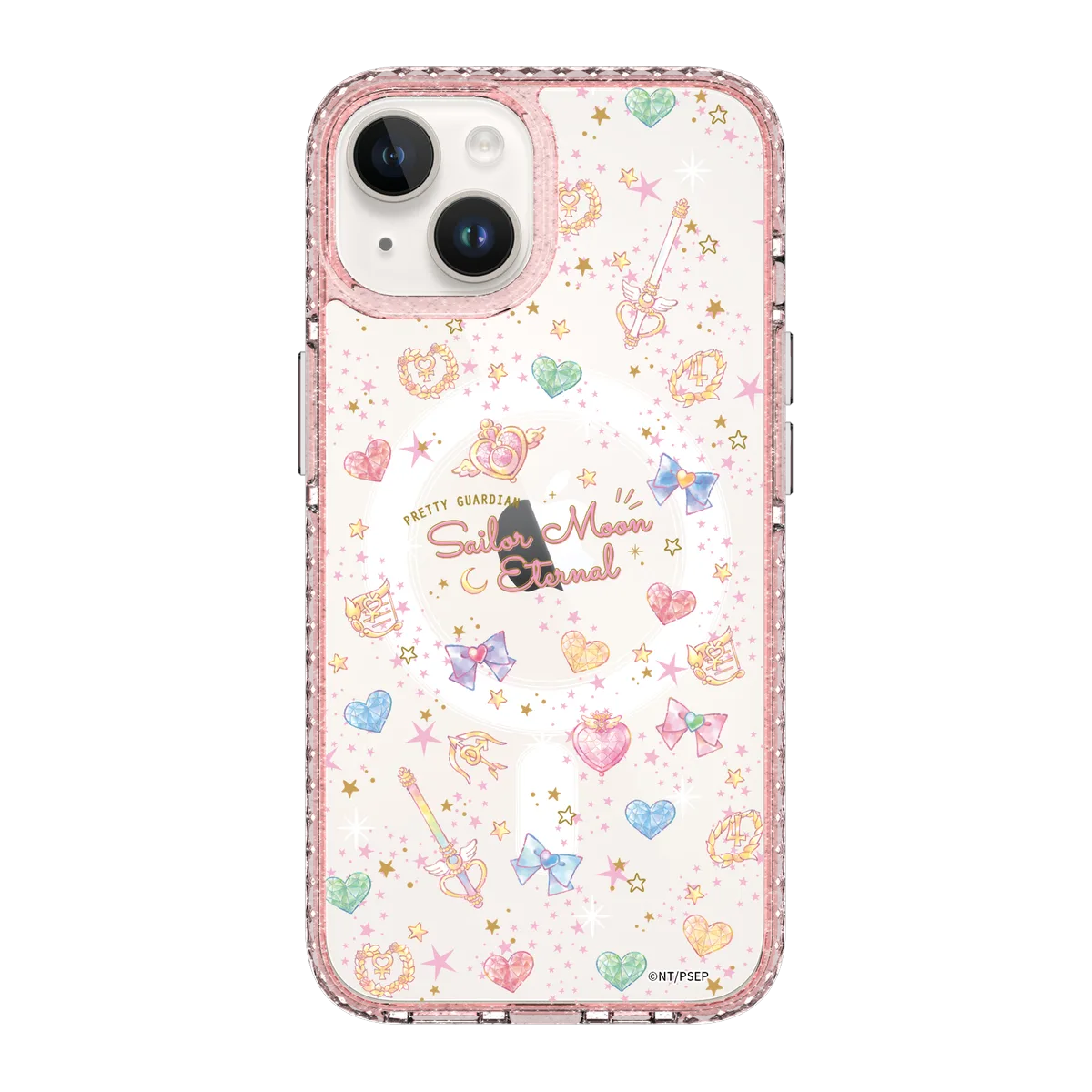 5326-iphone-14-golden-case-magsafe-compatible-pink-glitter