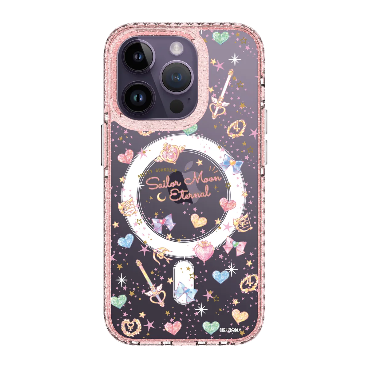 5326-iphone-14-pro-golden-case-magsafe-compatible-pink-glitter