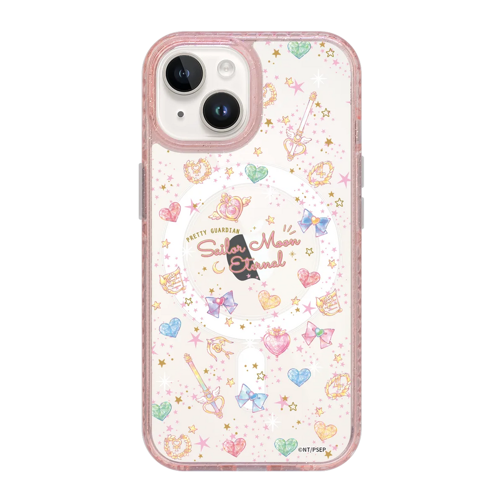 5326-iphone-15-golden-case-magsafe-compatible-pink-glitter