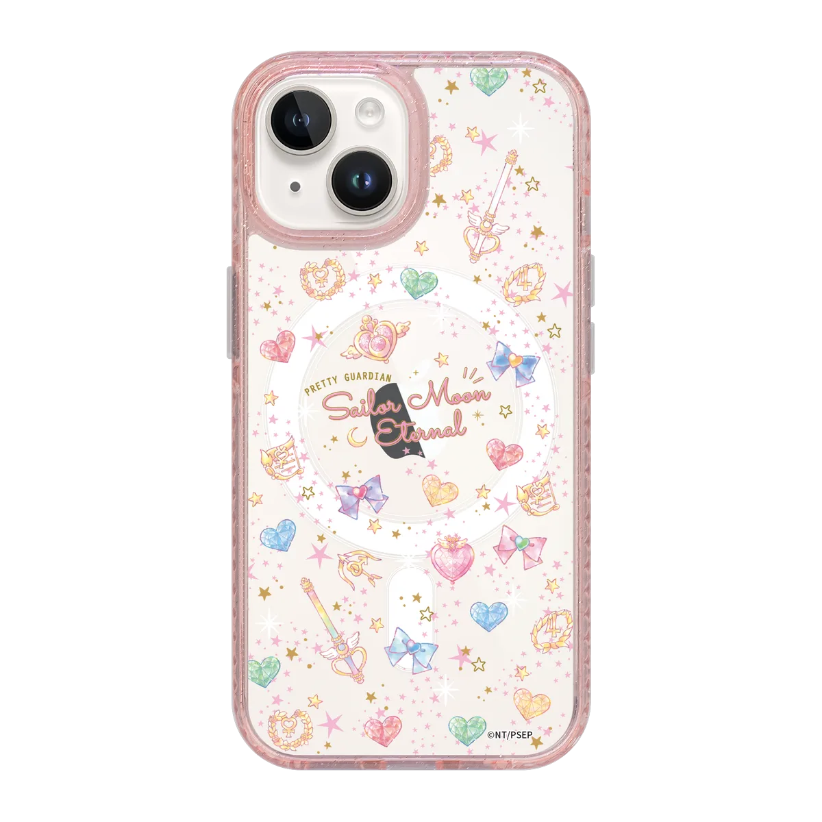 5326-iphone-15-golden-case-magsafe-compatible-pink-glitter