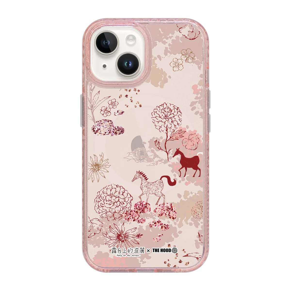 5629-iphone-15-golden-case-magsafe-compatible-pink-glitter