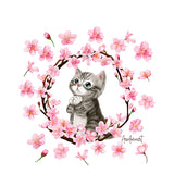 5753 Sakura With Grey Kitten