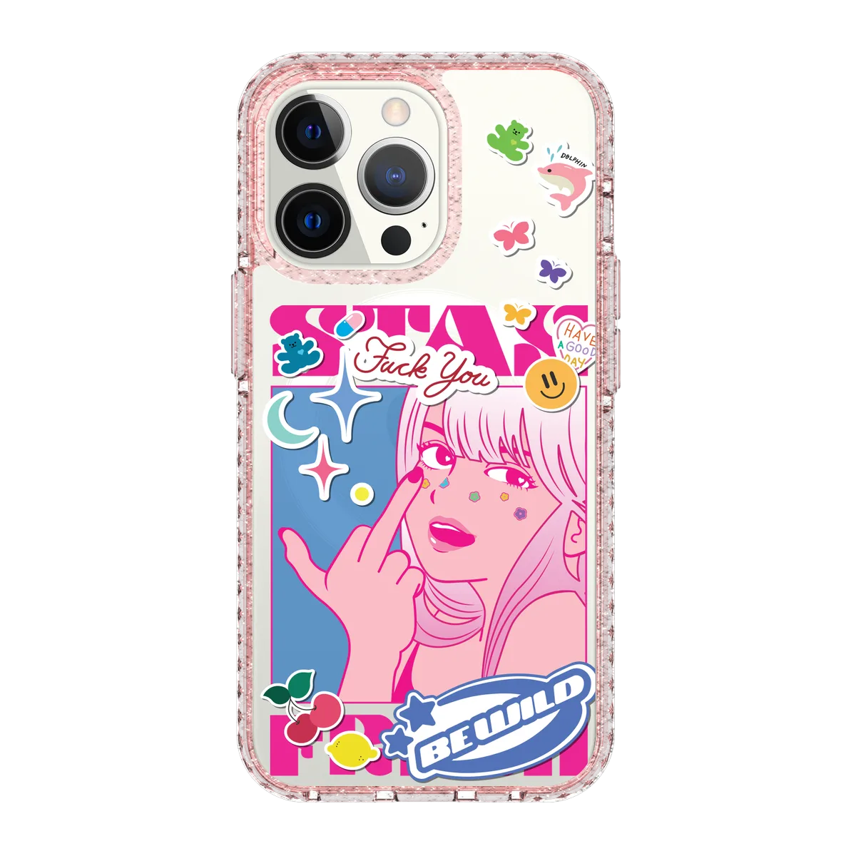 5853-iphone-13-pro-golden-case-magsafe-compatible-pink-glitter