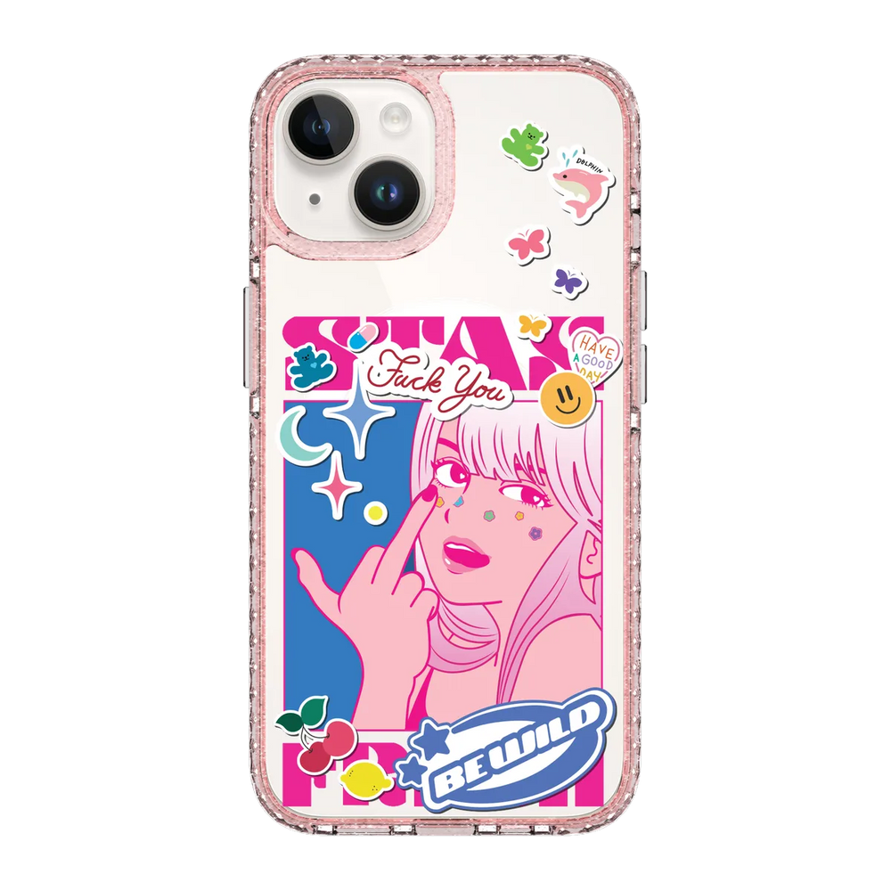 5853-iphone-14-golden-case-magsafe-compatible-pink-glitter
