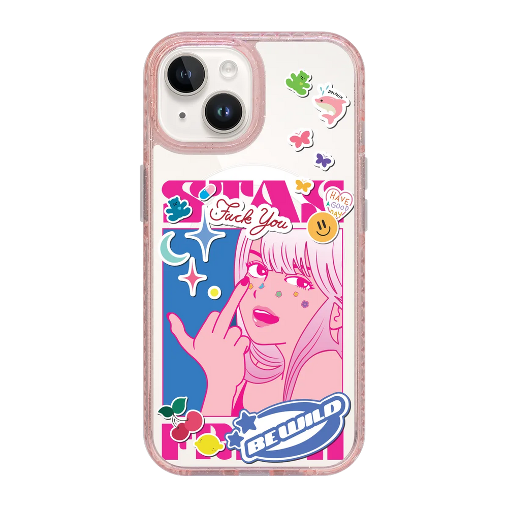 5853-iphone-15-golden-case-magsafe-compatible-pink-glitter