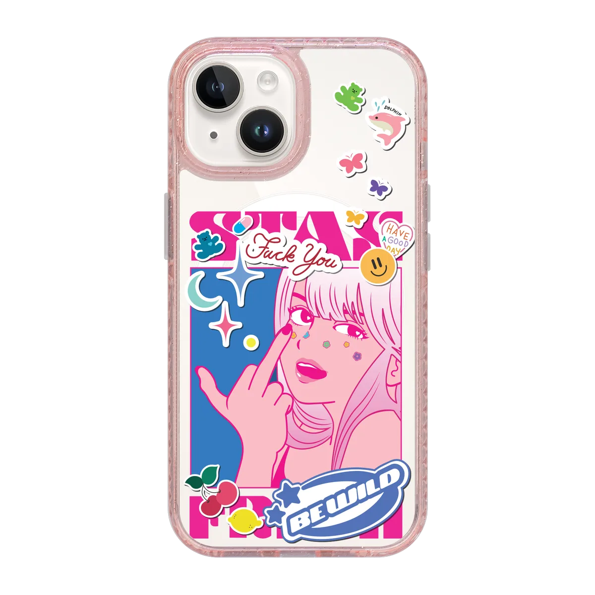 5853-iphone-15-golden-case-magsafe-compatible-pink-glitter