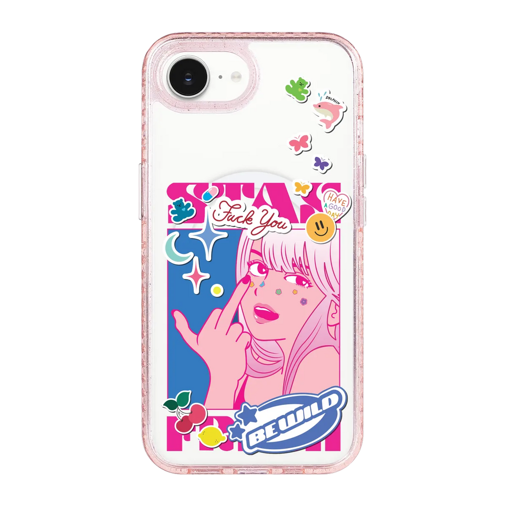 5853-iphone-16-e-golden-case-magsafe-compatible-pink-glitter