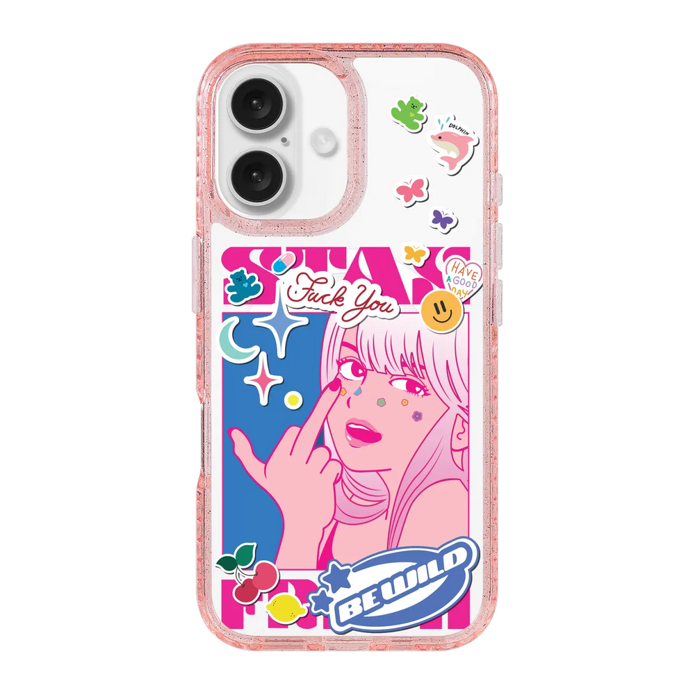 5853-iphone-16-golden-case-magsafe-compatible-pink-glitter