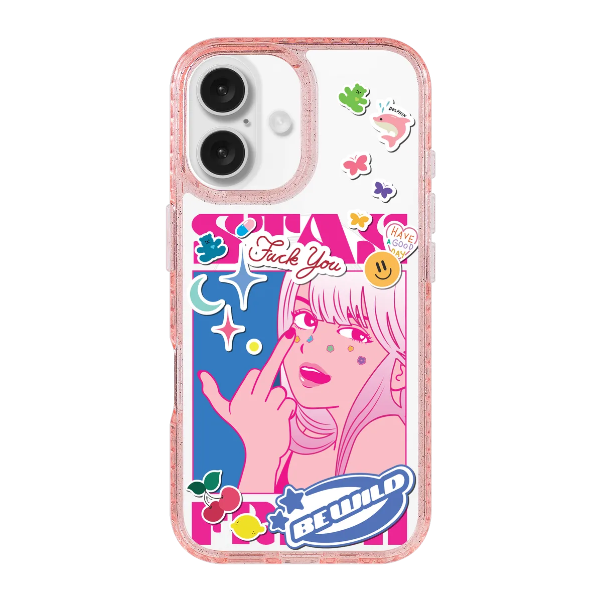 5853-iphone-16-golden-case-magsafe-compatible-pink-glitter