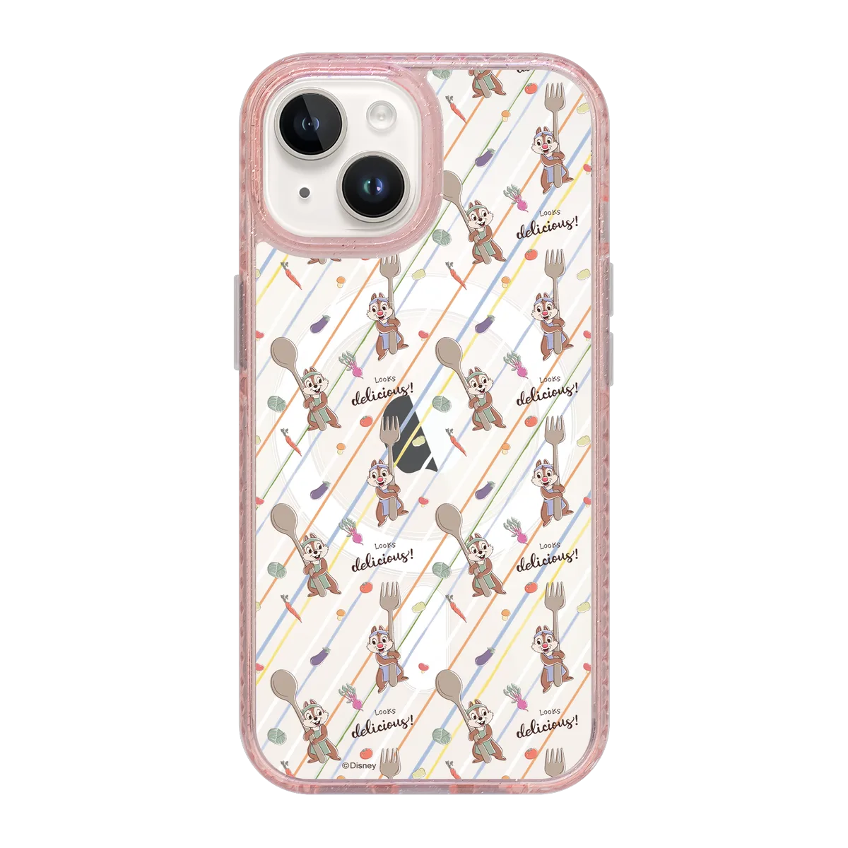 6036-iphone-15-golden-case-magsafe-compatible-pink-glitter