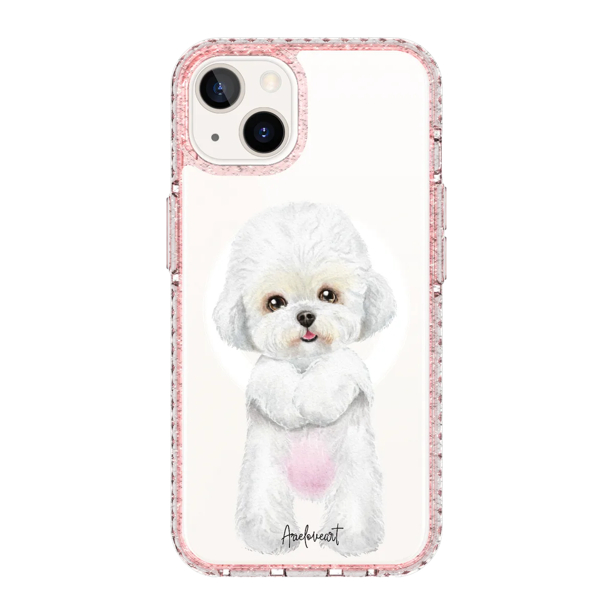 6043-iphone-13-golden-case-magsafe-compatible-pink-glitter
