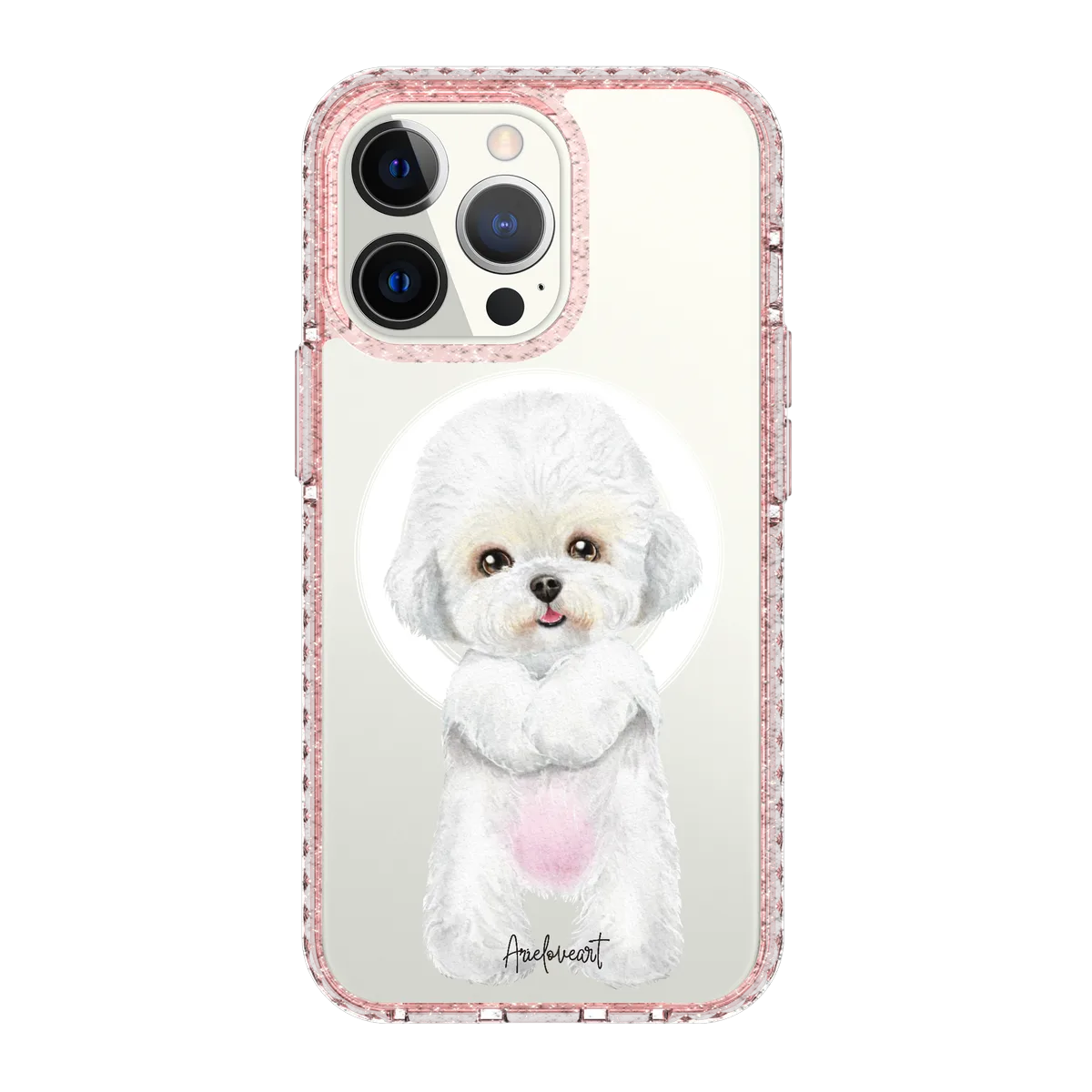 6043-iphone-13-pro-golden-case-magsafe-compatible-pink-glitter
