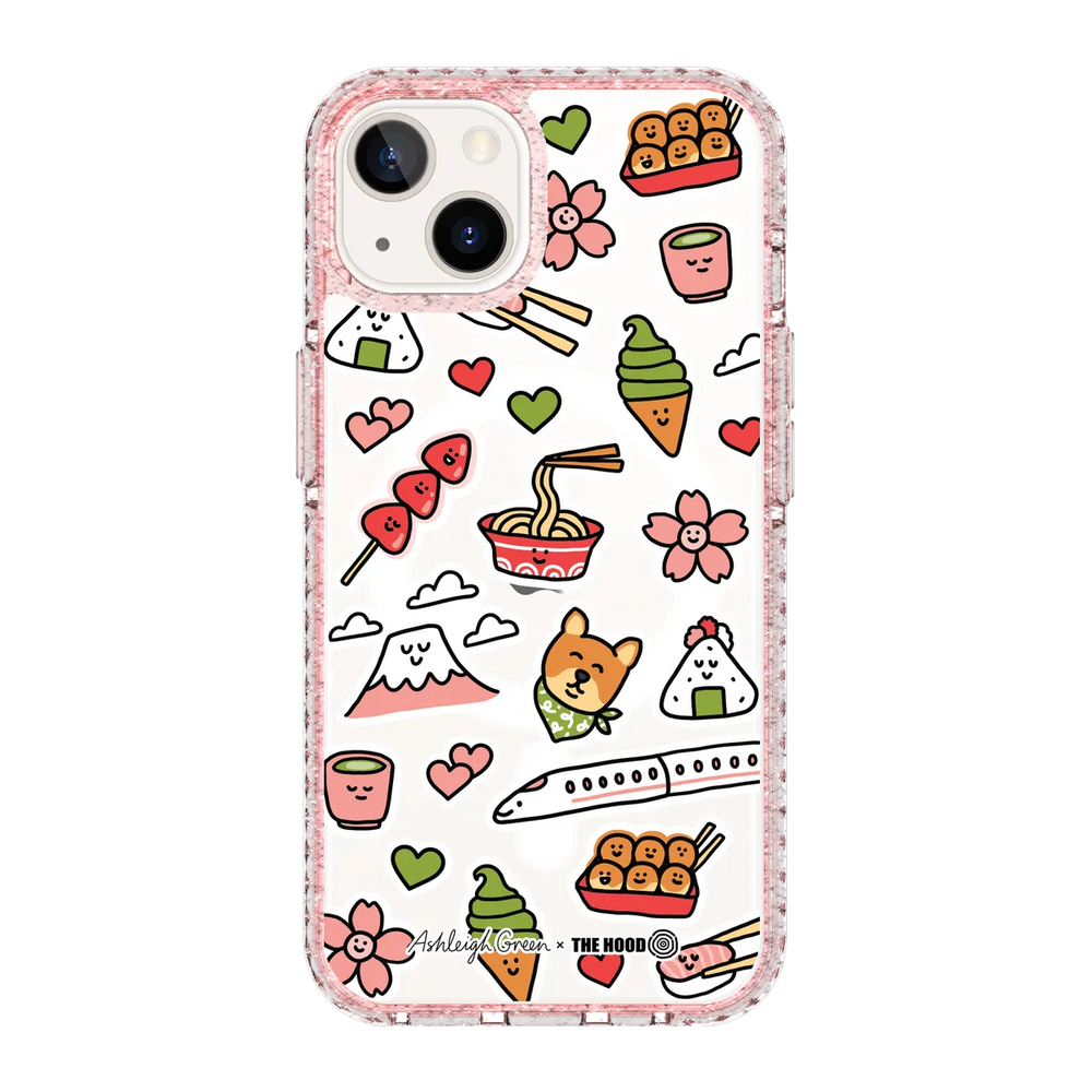 6045-iphone-13-golden-case-magsafe-compatible-pink-glitter