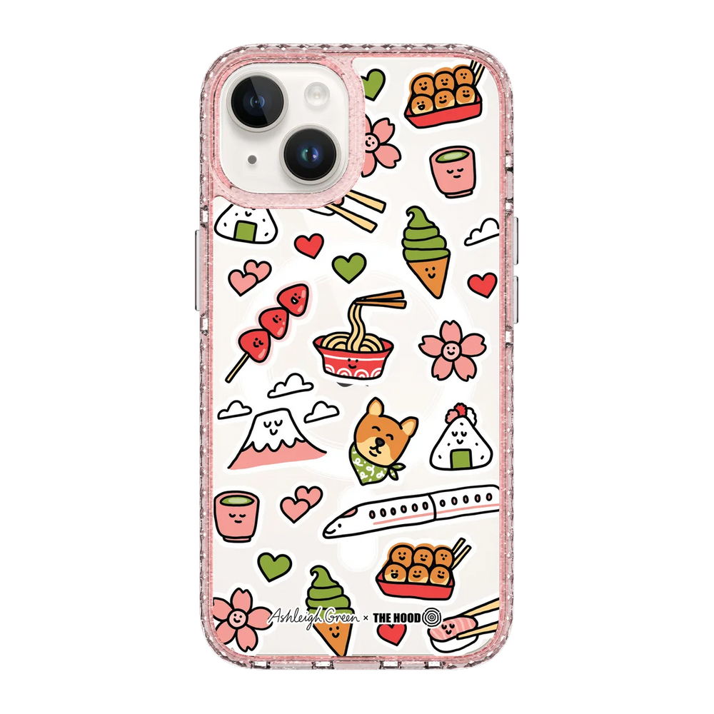 6045-iphone-14-golden-case-magsafe-compatible-pink-glitter
