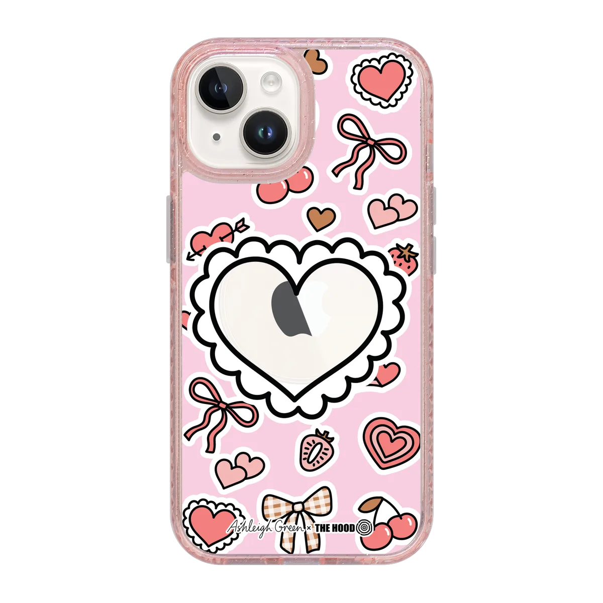 6049-iphone-15-golden-case-magsafe-compatible-pink-glitter