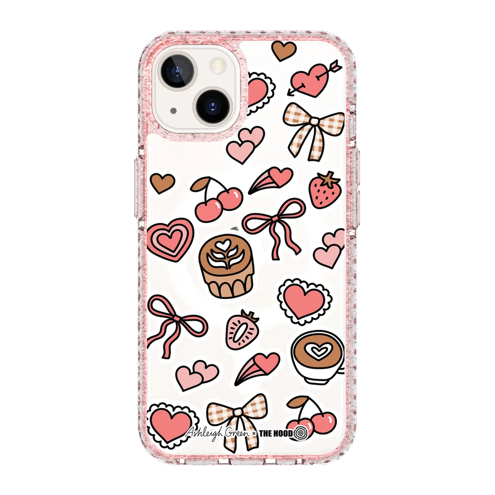 6051-iphone-13-golden-case-magsafe-compatible-pink-glitter