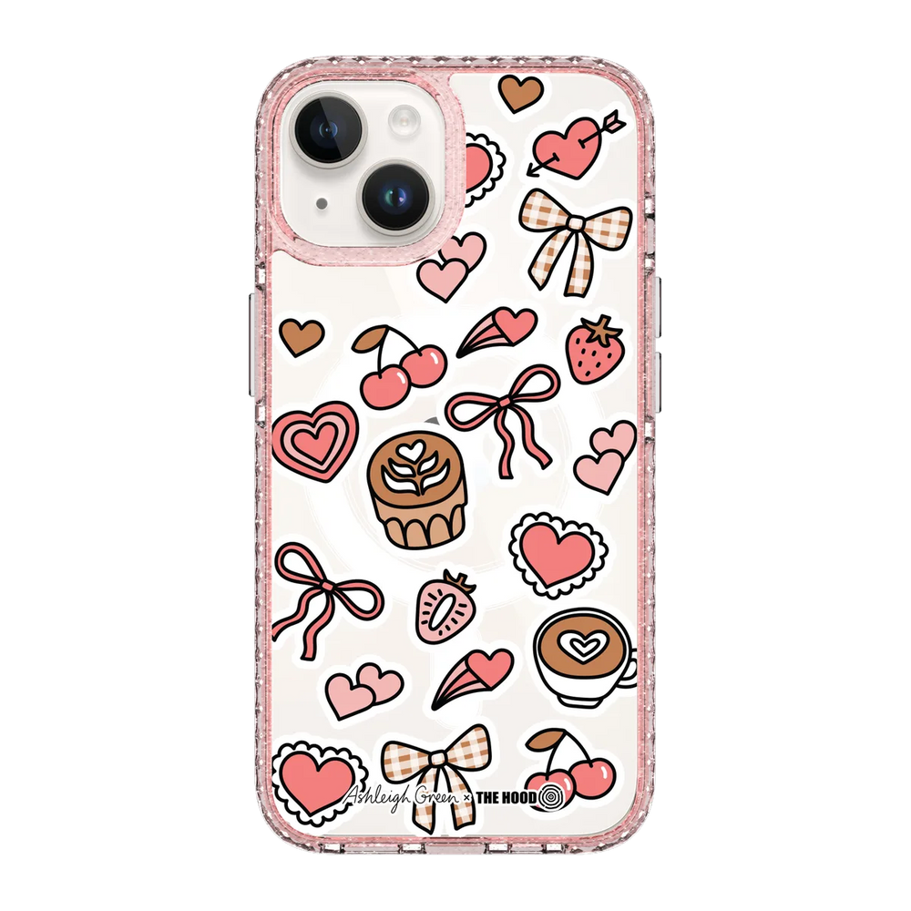6051-iphone-14-golden-case-magsafe-compatible-pink-glitter