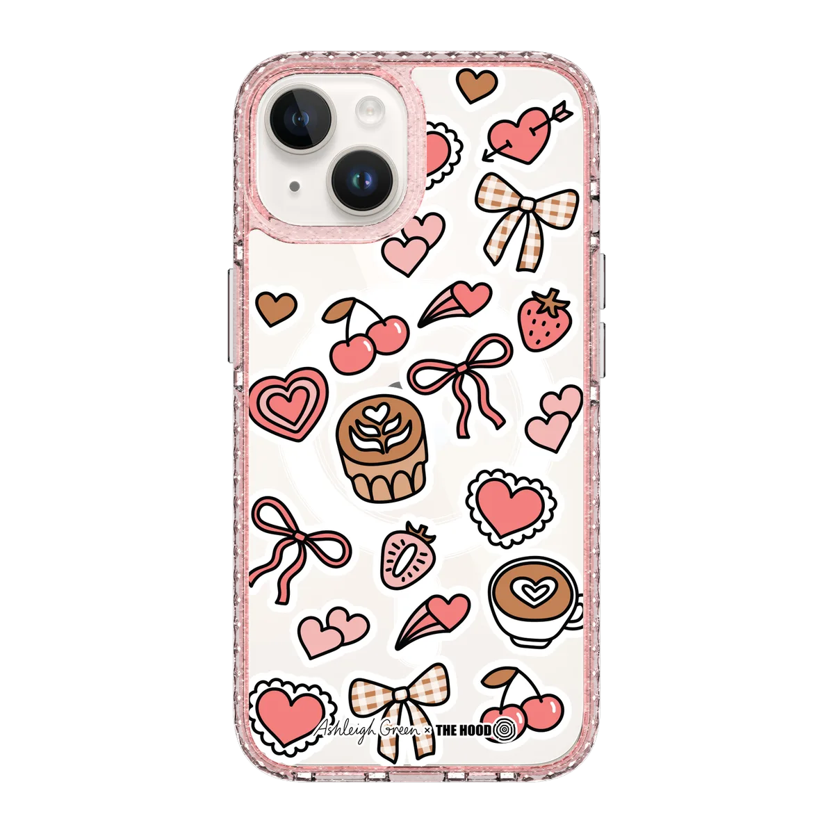 6051-iphone-14-golden-case-magsafe-compatible-pink-glitter