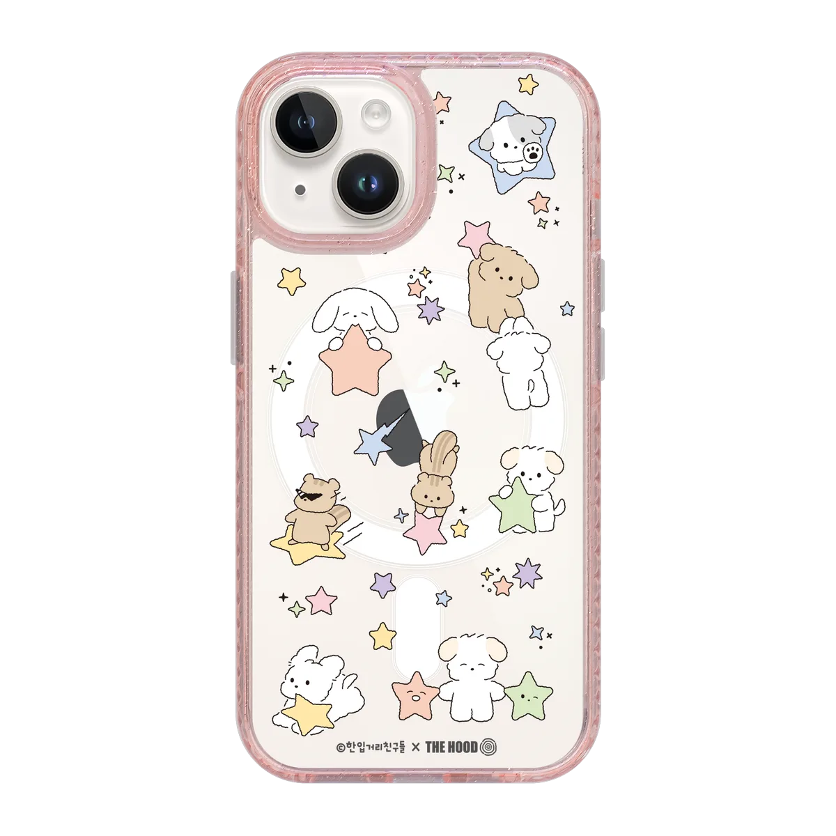 6124-iphone-15-golden-case-magsafe-compatible-pink-glitter