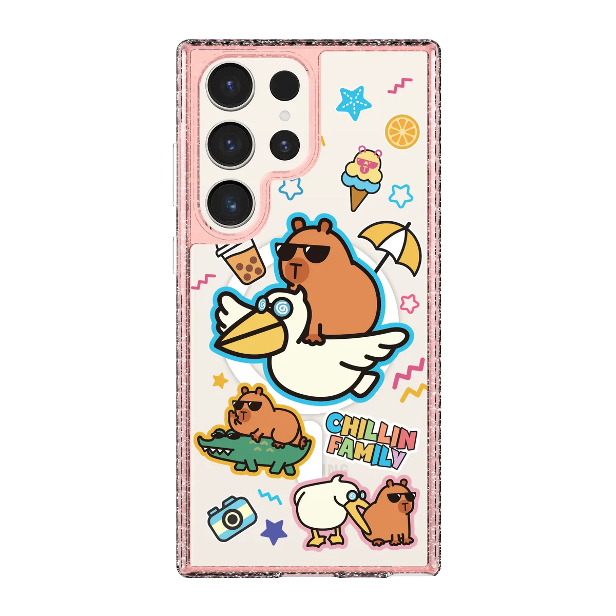 6137-galaxy-s23-ultra-golden-case-magsafe-compatible-pink-glitter