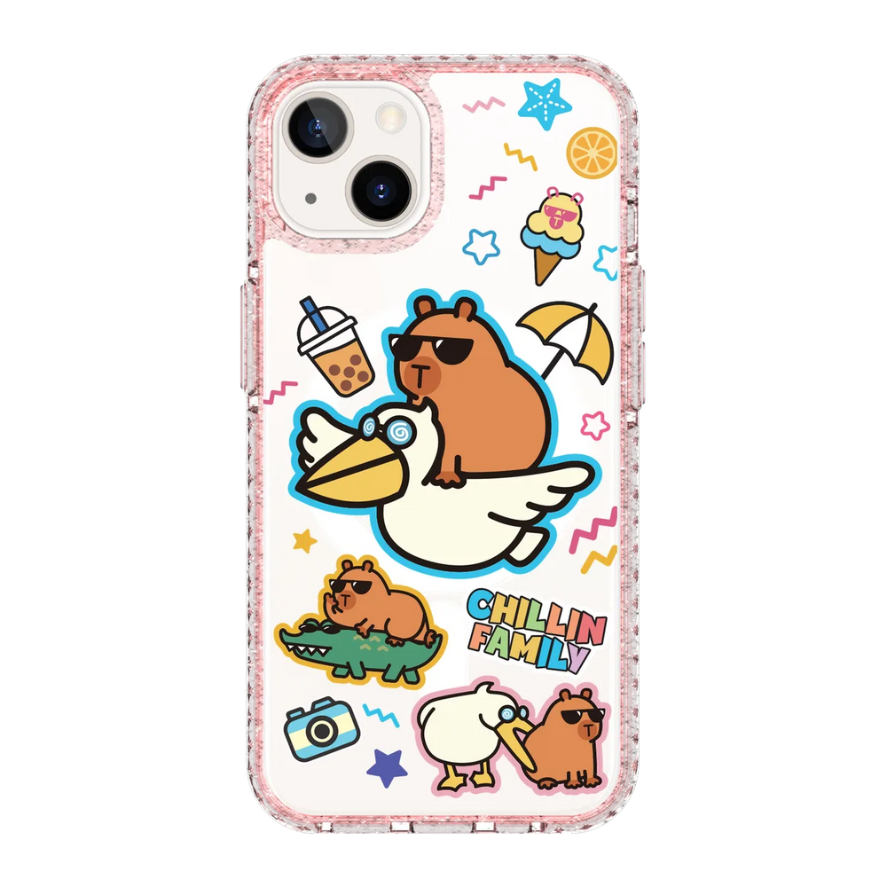 6137-iphone-13-golden-case-magsafe-compatible-pink-glitter