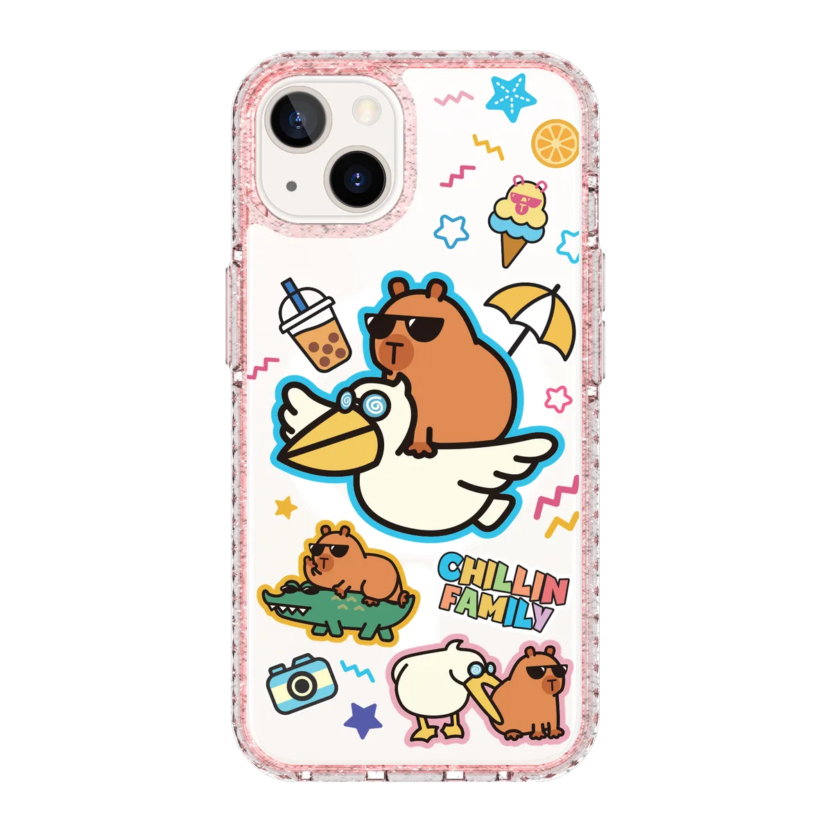 6137-iphone-13-golden-case-magsafe-compatible-pink-glitter