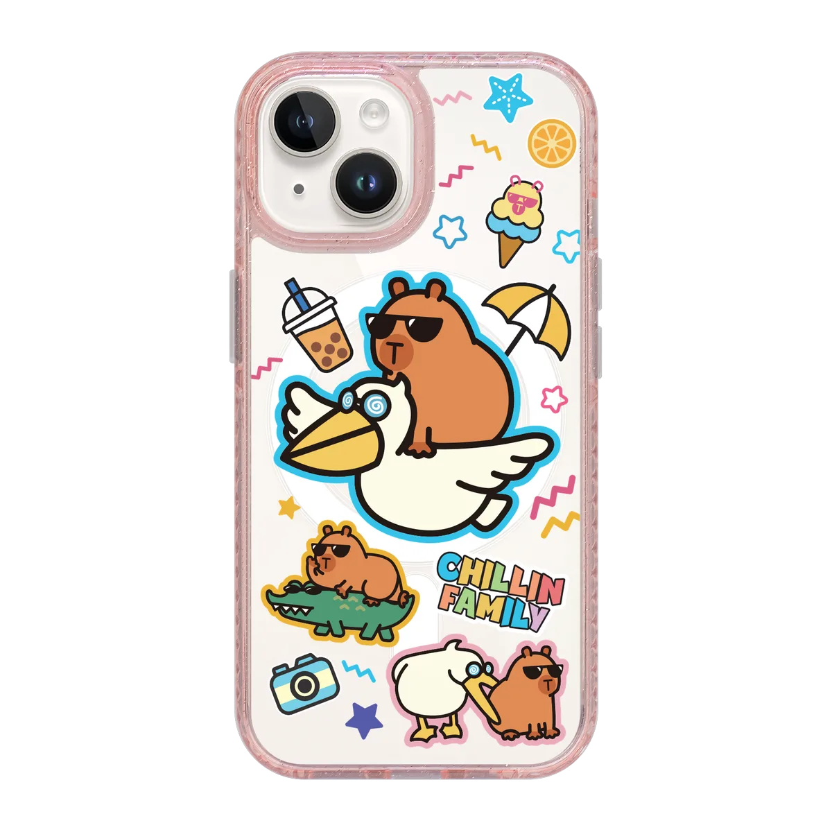 6137-iphone-15-golden-case-magsafe-compatible-pink-glitter