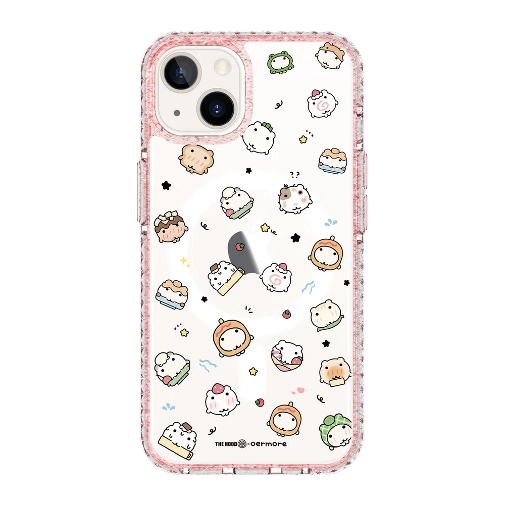 6243-iphone-13-golden-case-magsafe-compatible-pink-glitter