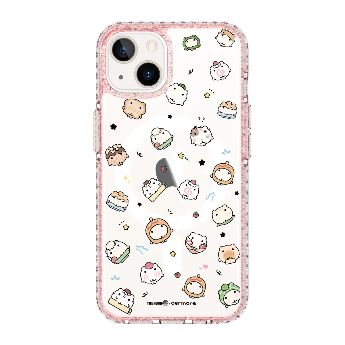 6243-iphone-13-golden-case-magsafe-compatible-pink-glitter