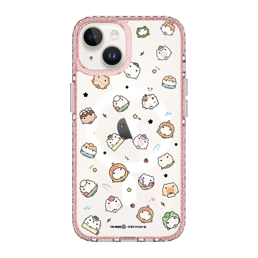 6243-iphone-14-golden-case-magsafe-compatible-pink-glitter