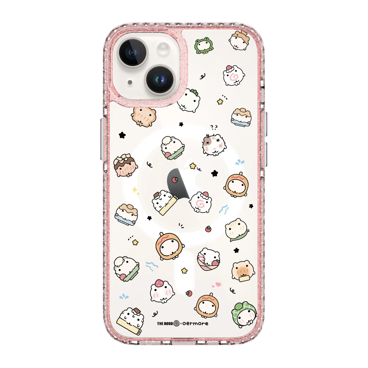 6243-iphone-14-golden-case-magsafe-compatible-pink-glitter