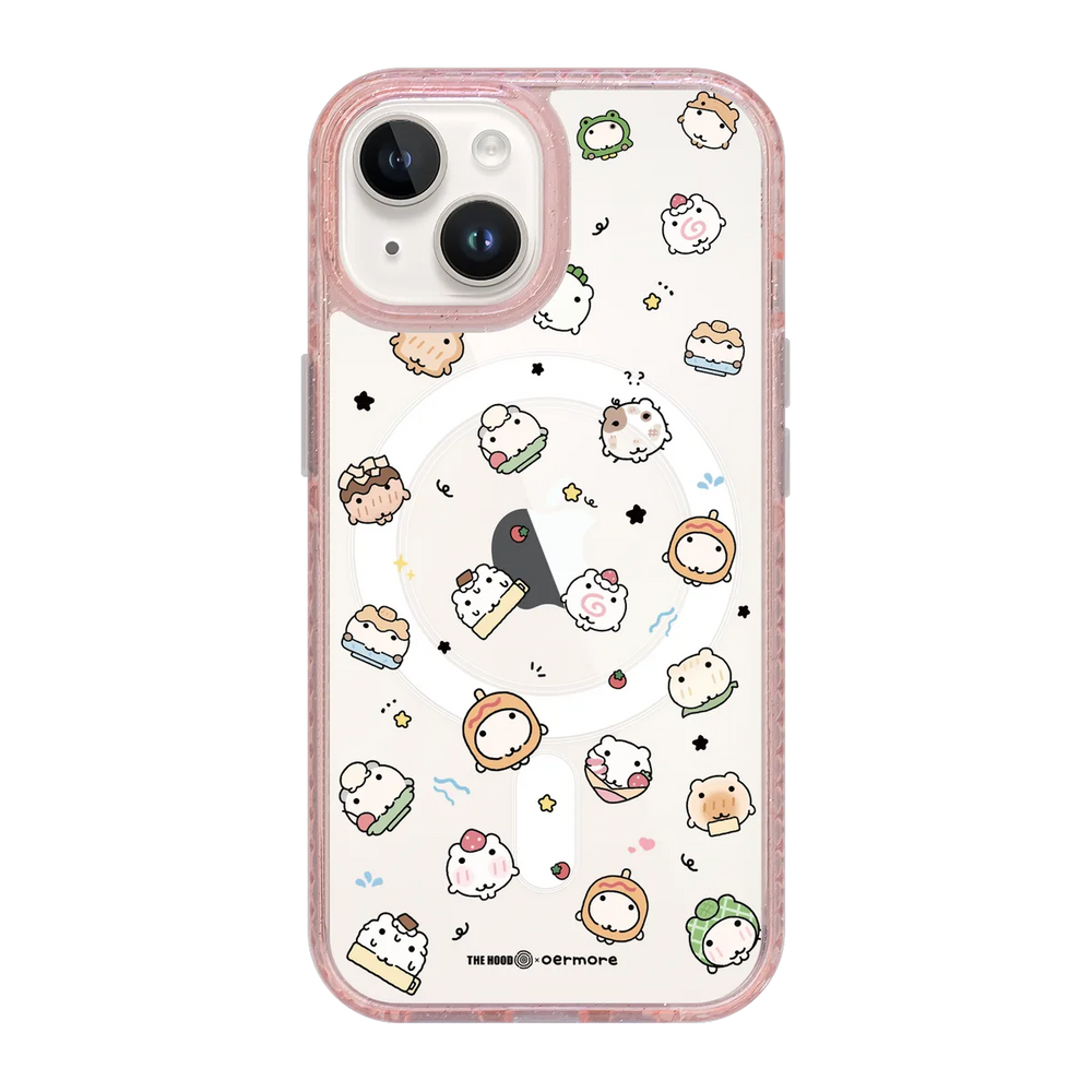 6243-iphone-15-golden-case-magsafe-compatible-pink-glitter