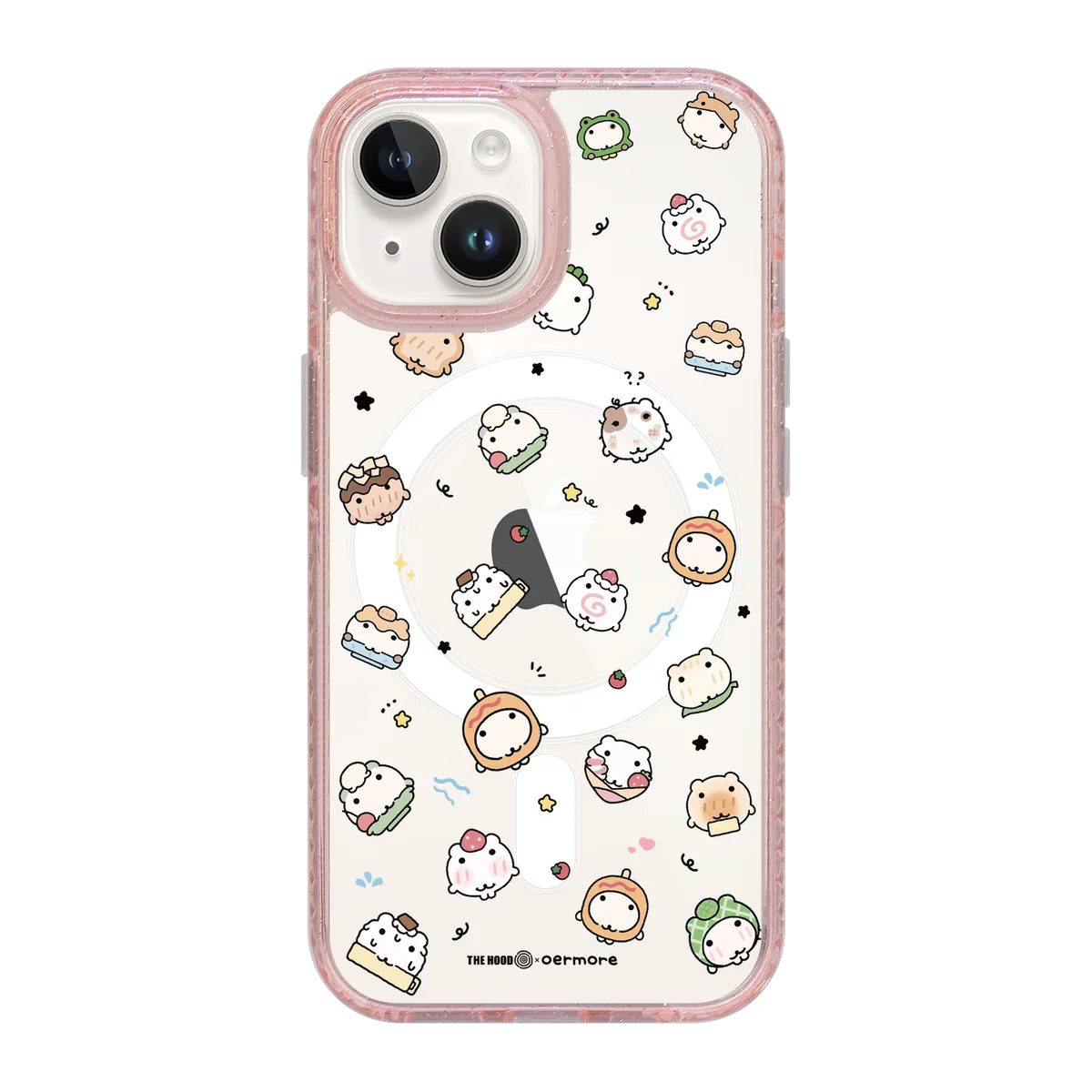 6243-iphone-15-golden-case-magsafe-compatible-pink-glitter