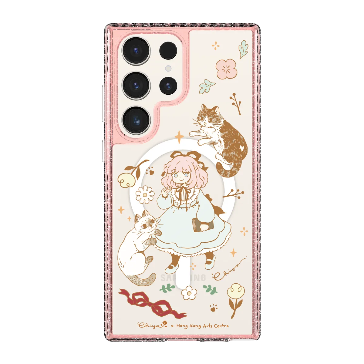 6364-galaxy-s23-ultra-golden-case-magsafe-compatible-pink-glitter