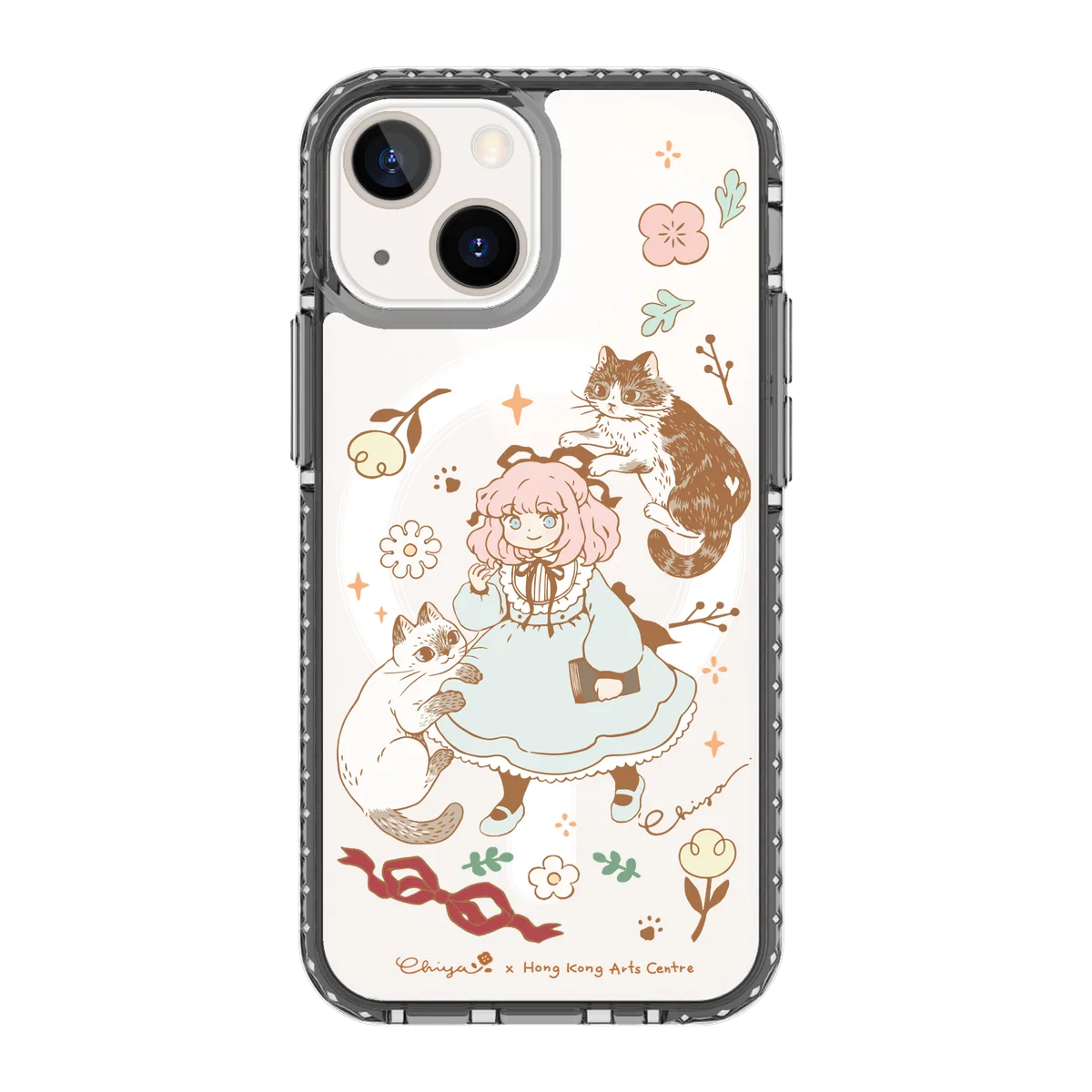 6364-iphone-13-mini-golden-case-magsafe-compatible-transparent-black