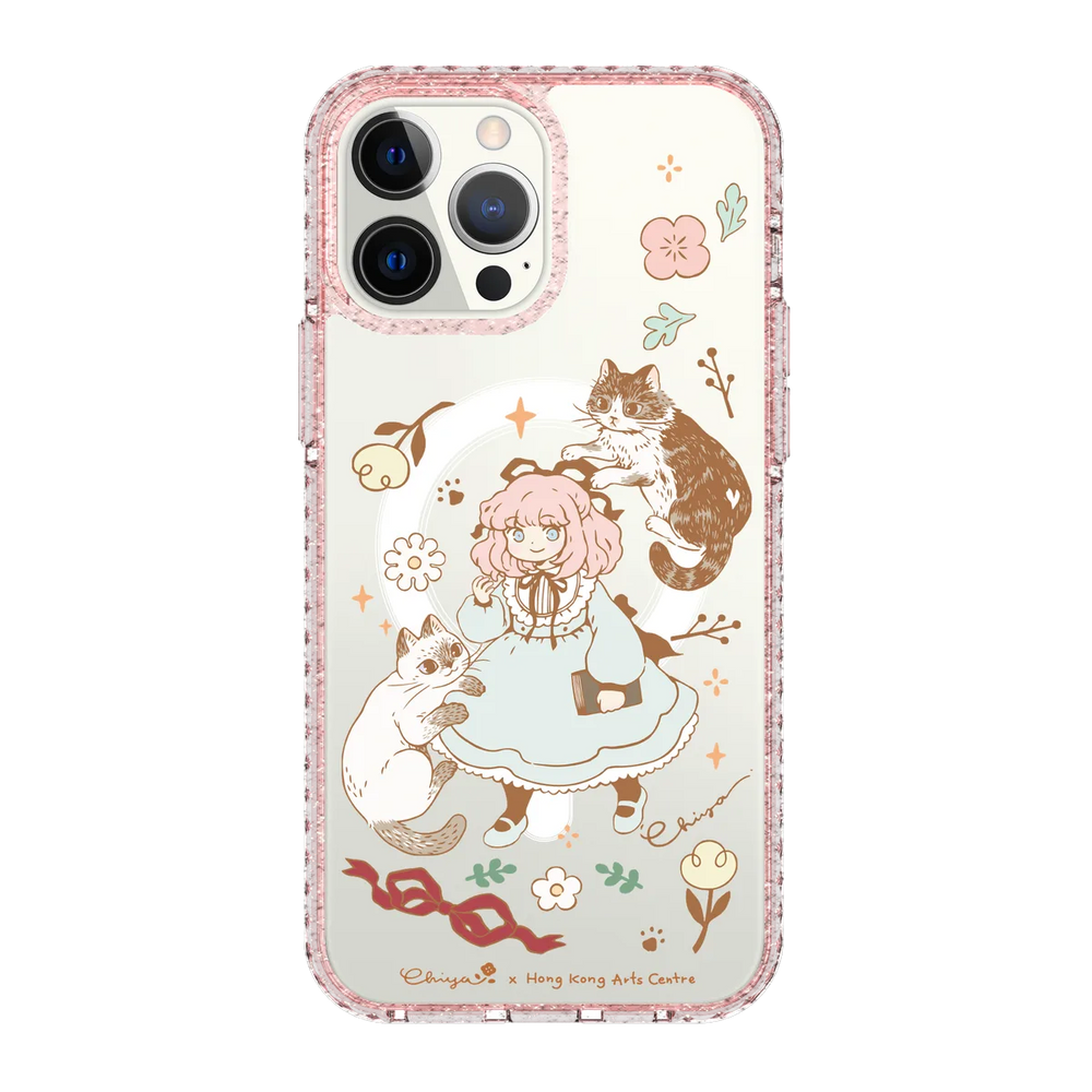 6364-iphone-13-pro-max-golden-case-magsafe-compatible-pink-glitter