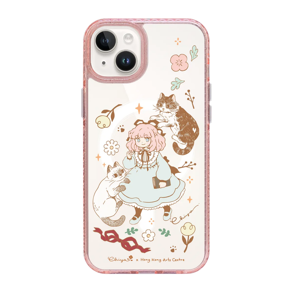 6364-iphone-15-plus-golden-case-magsafe-compatible-pink-glitter