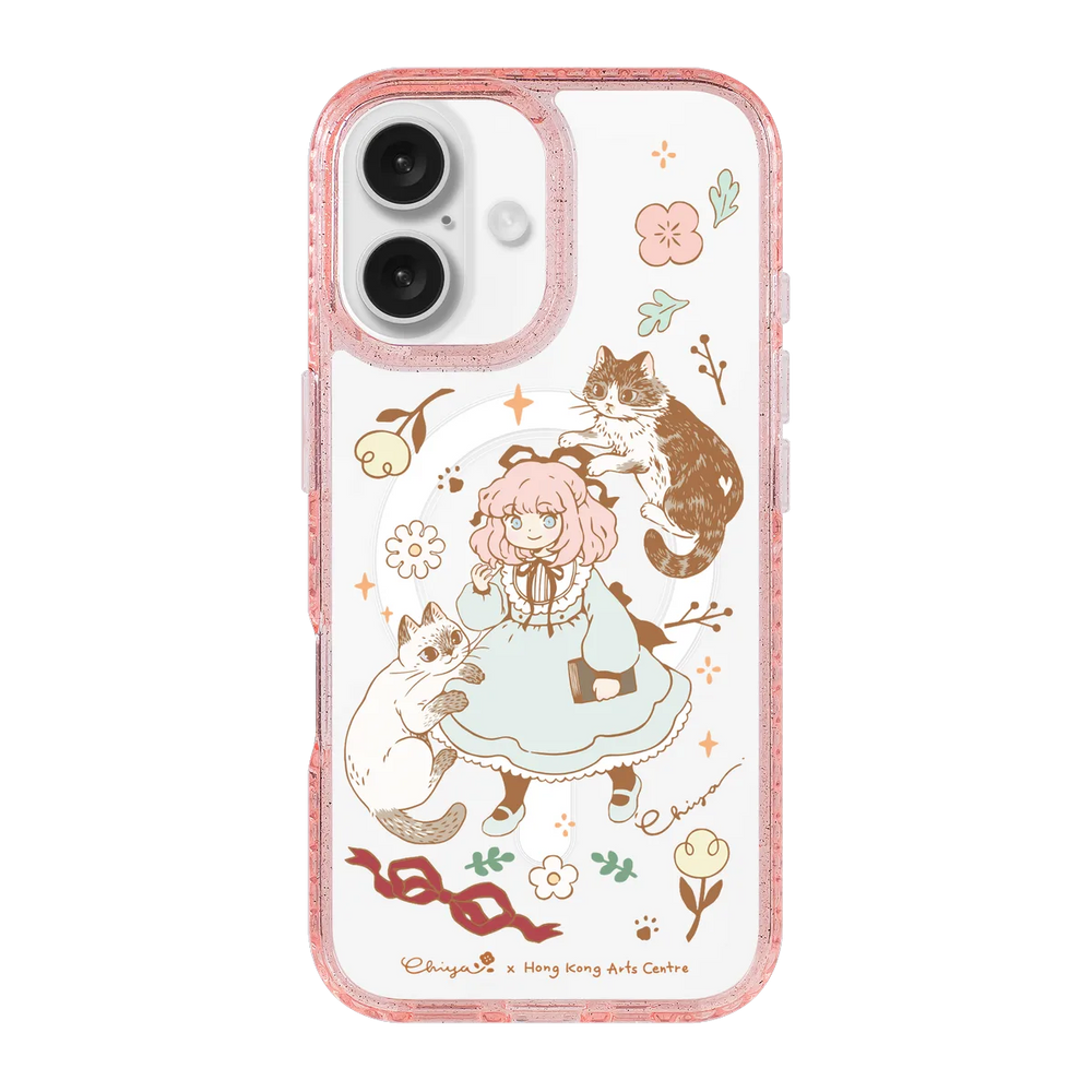 6364-iphone-16-golden-case-magsafe-compatible-pink-glitter