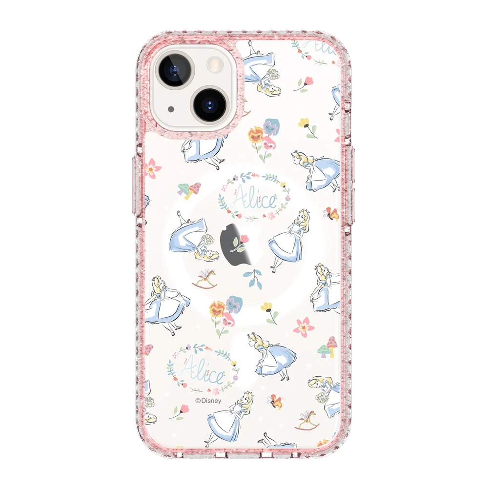 6393-iphone-13-golden-case-magsafe-compatible-pink-glitter