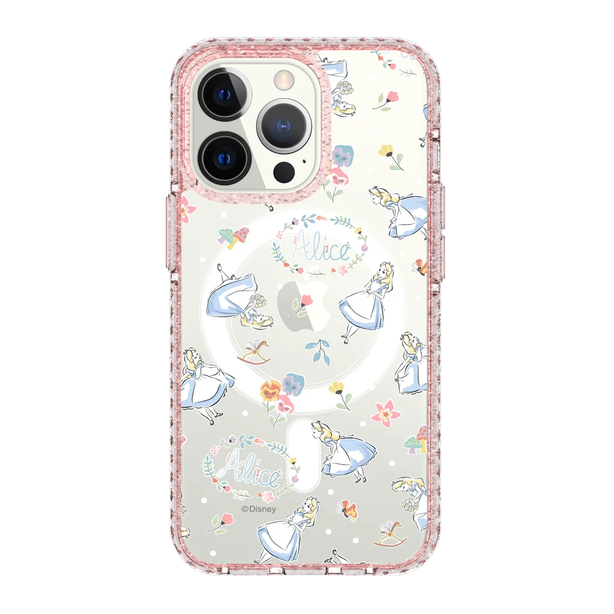 6393-iphone-13-pro-golden-case-magsafe-compatible-pink-glitter