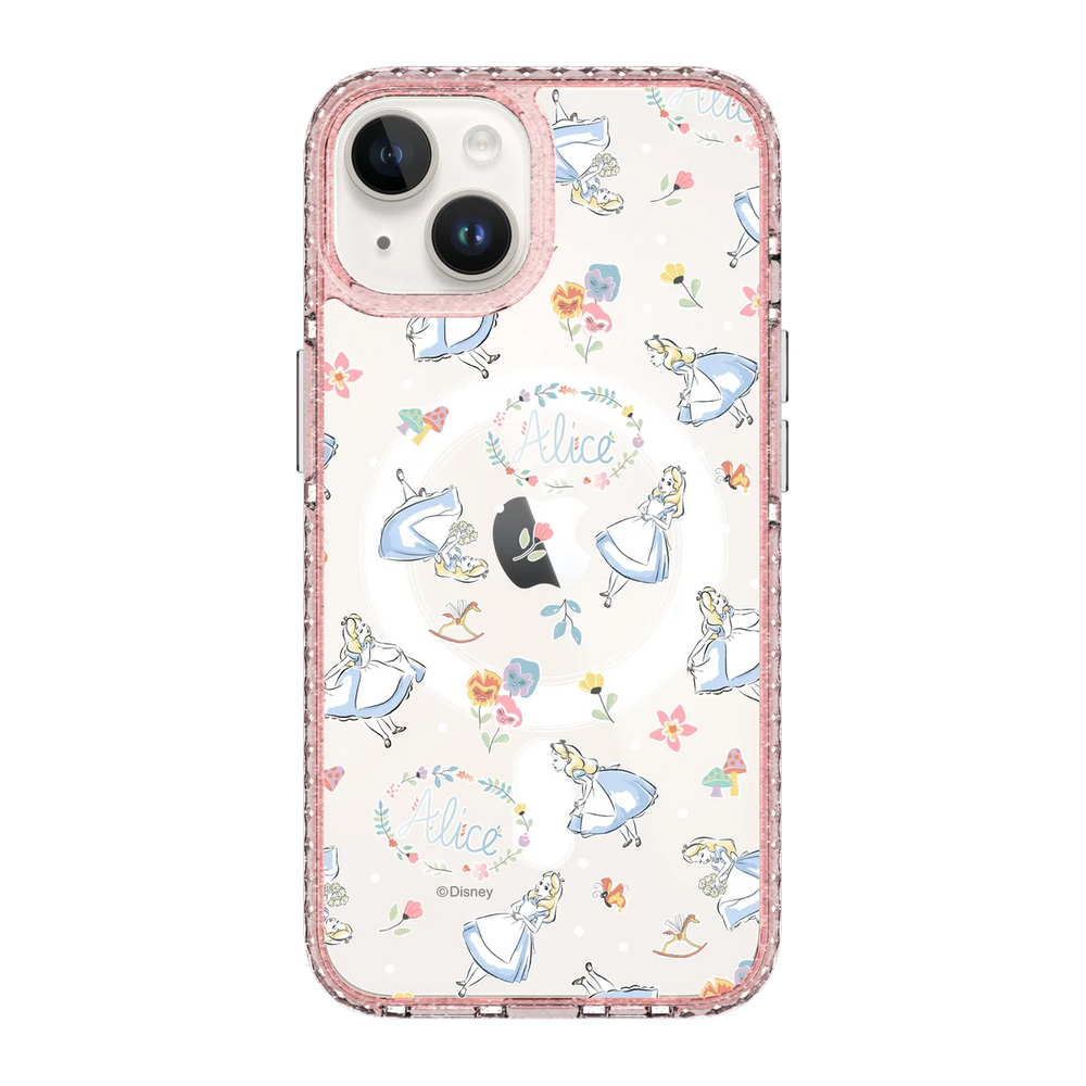 6393-iphone-14-golden-case-magsafe-compatible-pink-glitter