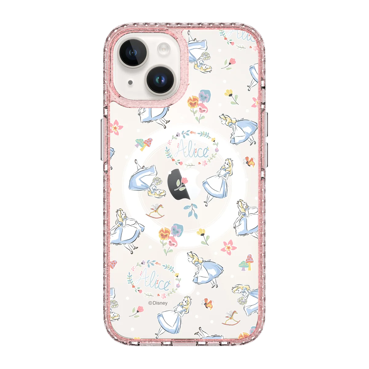 6393-iphone-14-golden-case-magsafe-compatible-pink-glitter