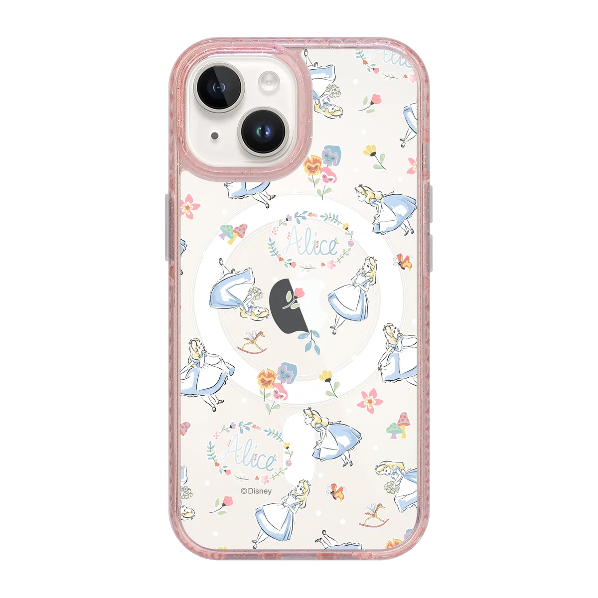 6393-iphone-15-golden-case-magsafe-compatible-pink-glitter