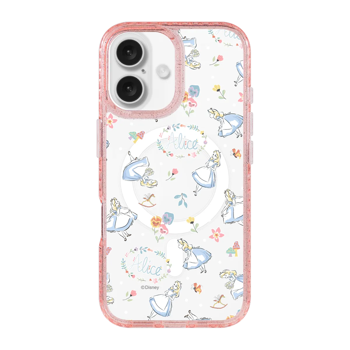6393-iphone-16-golden-case-magsafe-compatible-pink-glitter